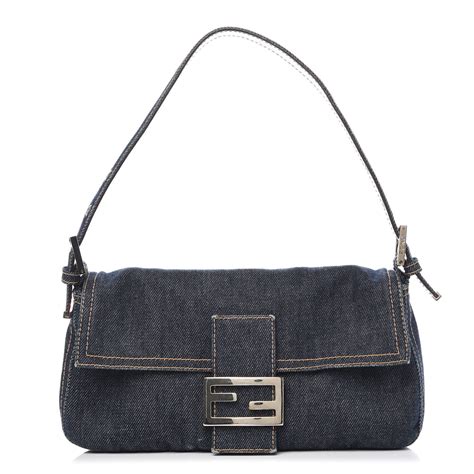 fendi blue mini bag|fendi denim baguette sale.